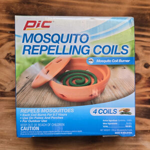 2-Pack PIC Mosquito Repelling Terra Cotta Burning Dish W/ 4 Starters Citronella